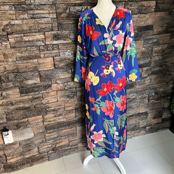 SOLD ‼️‼️Zara Blue Bell Sleeve Wrap Sundress - Picture 10 of 12